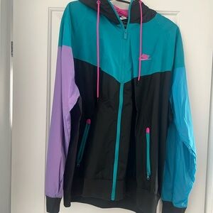 Nike Teal and Purple Windbreaker Jacket